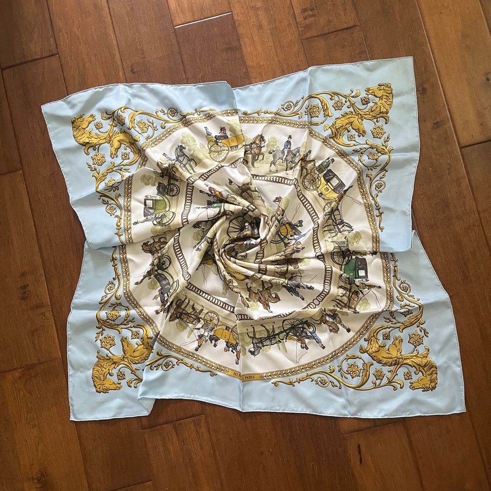 Hermes silk scarf Promenade de Longchamp - Picture 5 of 16